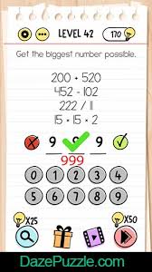 Waktu pulang, kulihat ternyata 6 ikan sudah mati. Brain Test Level 42 Get The Biggest Number Possible Answer Daze Puzzle