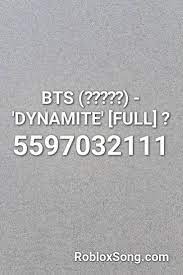 We have 2 milion+ newest roblox music codes for you. Bts ë°©íƒ„ì†Œë…„ë‹¨ Dynamite Full Roblox Id Roblox Music Codes Roblox Roblox Codes Coding