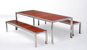 Mbqq furniture legs 28height 17.7wide rustic decory t shape table legs,heavy duty metal desk legs,dining table legs,industrial modern, diy iron bench legs. Contemporary Bench And Table Set Alfresco Duraslat Botton Gardiner Urban Furniture Metal Wooden Outdoor