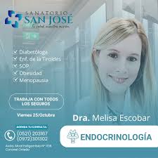 𝗗𝗿𝗮. 𝗠𝗲𝗹𝗶𝘀𝗮 𝗘𝘀𝗰𝗼𝗯𝗮𝗿 𝘌𝘯𝘥𝘰𝘤𝘳𝘪𝘯𝘰𝘭𝘰𝘨í𝘢 🗓️ Viernes  25 de Octubre