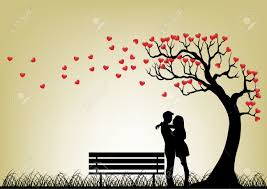 Dating Couple Silhouette Under Love Tree Couple Silhouette Romantic Couple Images Love Painting