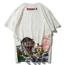 Godzilla Painted Man T Shirt Japanese Streetwear Mens Tshirts Fashion Mens Tshirts