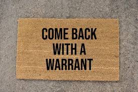 Come Back With A Warrant Doormat Funny Doormat Welcome Mat Etsy Funny Doormats Door Mat Porch Decorating