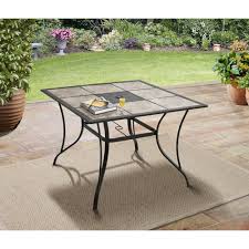 Small Outdoor Dining Table Square Patio Garden Decor Al Fresco Tile Top Metal Mainstays Metal Outdoor Table Outdoor Dining Table Patio Dining Table