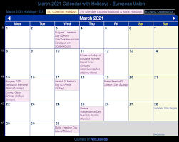 Phased reopening april 30 2021. Print Friendly March 2021 Eu Calendar For Printing