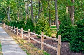 View our full atlanta fence gallery here www.fenceworksofga.com. Cedar Post Fence With Evergreen Shrubs Basking Ridge Nj