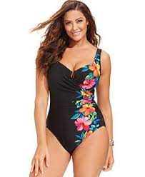 Miraclesuit Plus Size Escape Floral Print One Piece Swimsuit Plus Size Swimwear Plus Sizes Macy S Plus Size Swimsuits Plus Size Swimwear Swimwear
