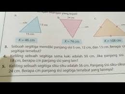 Latihan 3 Nomor 3 5 Halaman 87 Keliling Segitiga Youtube
