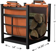 Decorative firewood rack with removable canvas tote. Amazon Com Panacea Products 15245 Mission Log Bin With Log Carrier Green Sports Outdoors