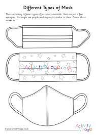The coloring pages will help your child to focus on details while being relaxed and comfortable. Different Types Of Mask Colouring Page