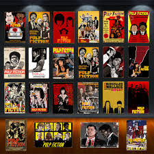 Get it as soon as wed, jul 28. Pulp Fiction Metal Poster Retro Nostalgia Classic Quentin Tarantino Movie Signs Bar Cafe Home Decor Painting Wall Sticker Yd037 Plaques Signs Aliexpress