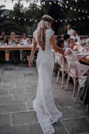 Vintage Lace Boho Mermaid Wedding Dresses Cap Sleeve Bohemian Bridal Gowns Wedding Dress Cap Sleeves Lace Beach Wedding Dress Backless Wedding Dress