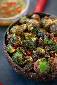 The dish is healthy and low in calories, making it ideal after those festive. Crispy Brussels Sprouts With Thai Sauce The Foodie Dietitian Kara Lydon