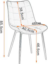 Ahumans modern dining chairs pu leather kitchen chairs with metal legs upholstered padded dining chairs (white set of 4). 2 Pieces Faux Leather Kitchen Chairs Model Elif Woltu Eu