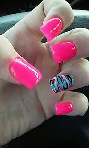 Black And White Flames Nails Pink And Blue Nails With Pink Black And White Flames Nails Blue Nails Nail Art