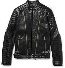 Balmain Quilted Grained Leather Biker Jacket Stylish Jackets Mens Jackets Casual Mens Designer Fashion