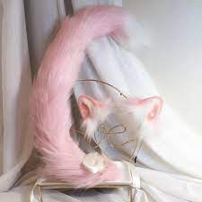 Simulation Pink Cat Ear Cat Ear Anime Beast Ear Beast Tail Fox Ear Headband  Halloween Cosplay Custom - Headwear - AliExpress