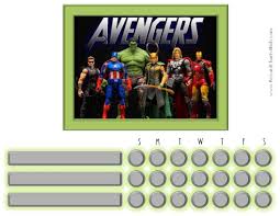 Marvel Avengers Charts Customizable Printable Free