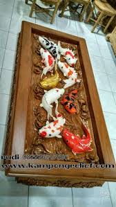 Ukiran 3 Dimensi Ikan Koi Ikan Ukiran