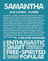 Samantha Personalized Name Print Typography Print Detailed Name Definitions Numerology Calculated Destiny Traits Educ Names With Meaning Names Samantha