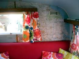 Ikea Fabric Interior And Road Maps For The Walls Camper Decor Rv Decor Vintage Camper