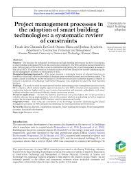 66 7 subbarao, v., srinivas, k., & pavithr, r. Pdf Project Management Processes In The Adoption Of Smart Building Technologies A Systematic Review Of Constraints