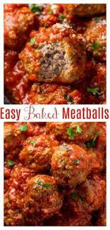Easy Baked Meatballs Recipe Video With Marinara Sauce Baker By Nature Recipe In 2020 Easy Baked Meatballs Meatballs Easy Baked Meatball Recipe