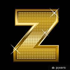Poster Goldenen Schriftart Buchstaben Z - Pixers.ch