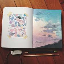 Watercolor painting for kids is a great way for kids to explore different ways of mixing colors, creating beautiful and unique patterns and using fun and easy techniques. Pin By Edith Gutierrez On Vdohnovenie Book Art Sketch Book Sketchbook Journaling