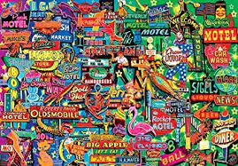 Pieces are fully interlocking for a satisfyingly crisp snap as you assemble the puzzle. Amazon Com Kodak Premium Puzzles Neon Retro Signs By Artist Garry Walton 1500 Piece Jigsaw Puzzle Toys Games