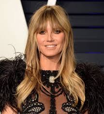 heidi klum lange haare mit langem pony stufenschnitt shag frisuren frisur lange haare pony lange haare mit pony