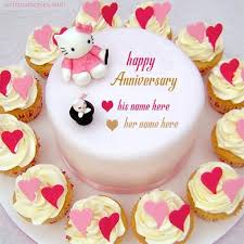 Birthday Cake Wishes Images Free Download Happy Anniversary Name Cake Happy Anniversary Cakes Happy Wedding Anniversary Wishes Anniversary Cake With Photo
