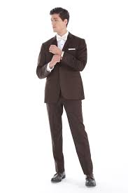 Enjoy relaxed sophistication with this jean yves classic tuxedo style designed for wedding, prom and other formal events. Mfwtux Com Brown Jean Yves Ridge Tuxedo