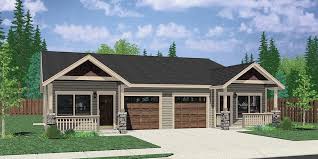 1 2 3 › ». Duplex House Plan With Garage In Middle 3 Bedrooms Bruinier Associates