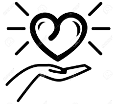 Mettre la main sur son cœur. Coeur Icone De Soins Avec Le Coeur Sur La Main Clip Art Libres De Droits Vecteurs Et Illustration Image 98258747