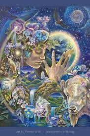 Gaia Painting Deep Listening In 2021 Visionary Art Mother Earth Art Environmental Art