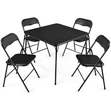 Honesty 5 Pc Black Folding Game Card Dining Table Chair Set Kitchen Meeting School Poker Card Table And Chairs Table And Chair Sets Folding Dining Table