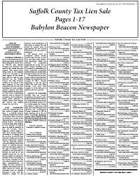 Suffolk County Tax Lien Sale