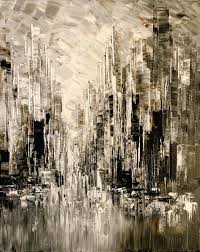 Black And White Cityscape Painting Original City Painting Palette Knife Urban Skyscrapers Cityscape B W Modern Landscape 24 X30 By Tatiana Iliina Free Shipping Canada Usa City Painting Cityscape Painting Abstract Art Painting