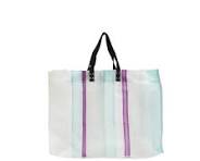 Fashion Mesh Tote Bag with Stripe Pattern and Secured Handle