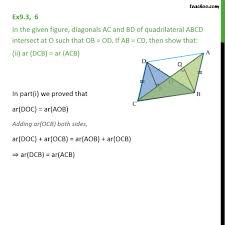 Check spelling or type a new query. Ex 9 3 6 In Figure Diagonals Ac And Bd Of Quadrilateral