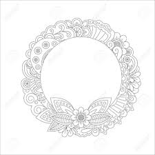 650 x 866 file type: Floral Wreath Coloring Page Design On White Background Vector Royalty Free Cliparts Vectors And Stock Illustration Image 67054543