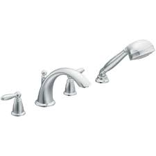 Roman tub faucets ( 149 ). Moen T924 Two Handle Low Arc Roman Tub Faucet With Handheld Shower