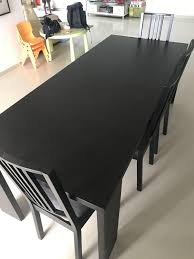 Crafted of clear tempered glass with a beveled edge, the 0.32 thick tabletop strikes a 47.2 l x 27.5 w x 29.5 h rectangular silhouette. Long Dining Table For Sale Furniture Tables Chairs On Carousell