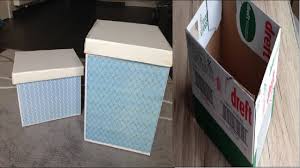 Easiest way to decorate a lidded storage box | stow&tellu. Diy Cardboard Storage Boxes Best Out Of Waste Cardboard Crafts Diy Organizers Youtube