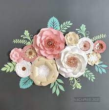 Medium Small Paper Flowers Set Of 10 Wedding Decor 3d Wall Art Etsy Paper Flowers Paper Flower Arrangements Paper Flower Wall Art