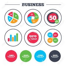Business Pie Chart Growth Graph Angle 180 315 Degrees Icons