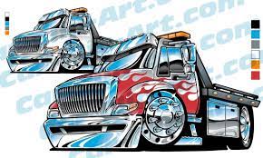 Medium Duty Rolloff Tow Truck Vector Art Car Clip Art Com Truck Art Fire Truck Drawing Tow Truck