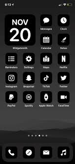 Check out this video to learn how to customize your ios 14 home screen, and then continue black and white and aesthetic all over. Black White Minimal App Icons For Ios Download Now