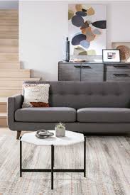 Allie Dark Grey 82 Sofa Dark Gray Sofa Gray Sofa Mid Century Modern Living Room